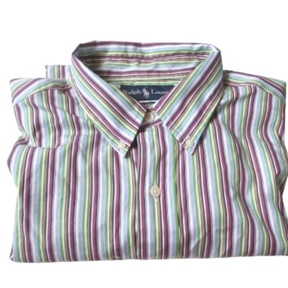 Ralph Laren Men's Multicolored Striped Long Sleeve Button Down Shirt - Picture 1 of 1